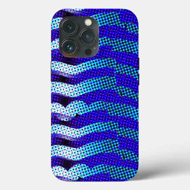 Abstract Funky Wave Pattern Colourful Blue Green  Case-Mate iPhone Case (Back)