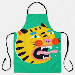 Abstract funny tiger apron