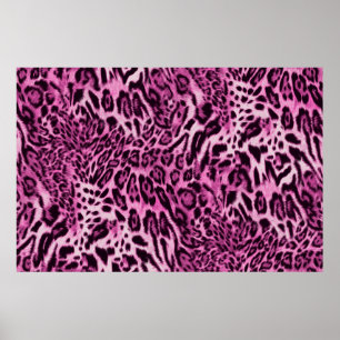 abstract furry leopard skin pattern poster