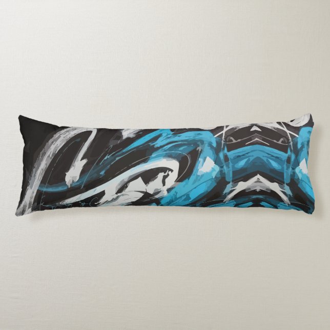 Abstract Fusion: Colour Splashes and Dynamic Lines Body Cushion (Front)