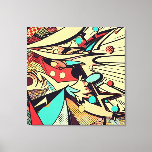 Abstract Fusion: Lichtenstein Inspired #1 Canvas Print (Front)
