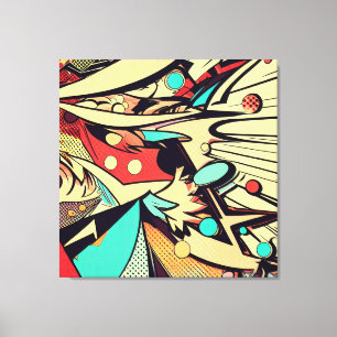 Abstract Fusion: Lichtenstein Inspired #1 Canvas Print