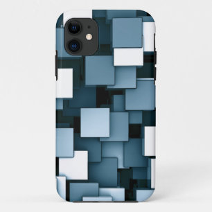 Abstract Futuristic Blue Cube Voxel Pattern Case-Mate iPhone Case