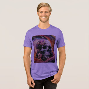 Abstract Galactic Vintage-style Skull Tri-Blend Shirt
