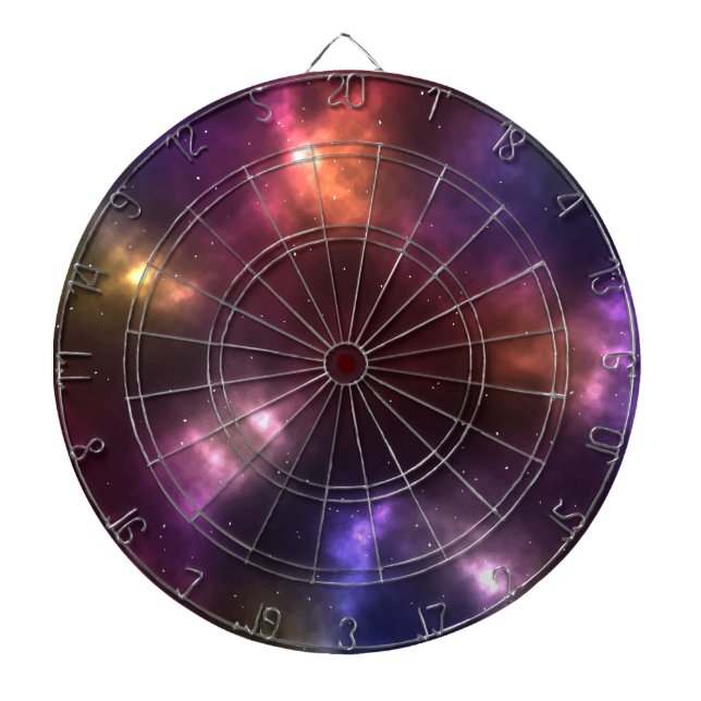 Abstract Galaxy Constellations Digital Art: II  Dartboard (Front)