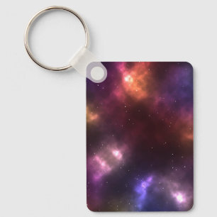 Abstract Galaxy Constellations Digital Art: II Key Ring