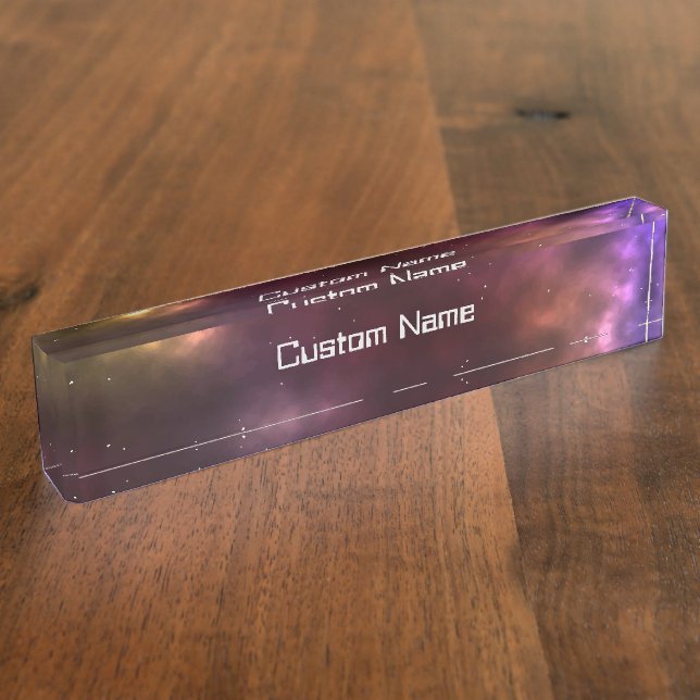 Abstract Galaxy Constellations Digital Art: II  Nameplate (Side)