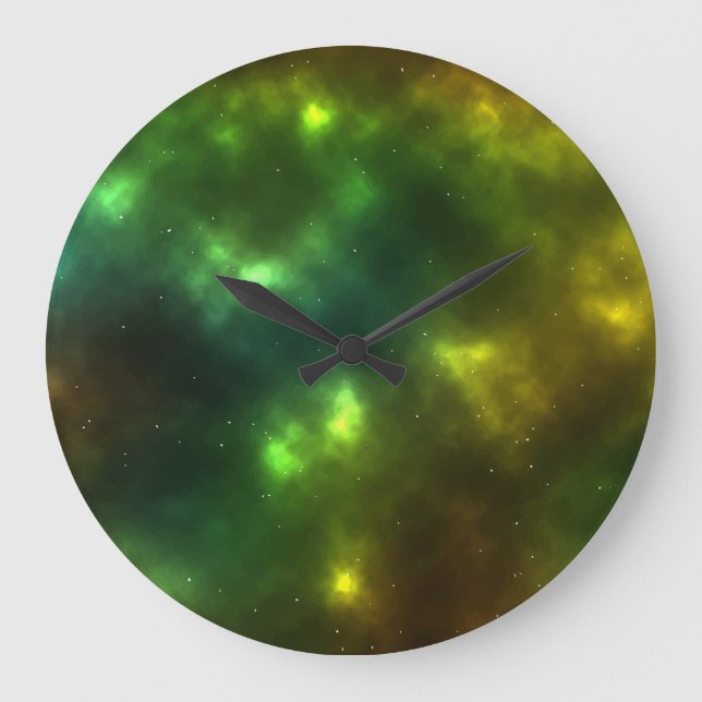Abstract Galaxy Constellations Digital Art: IV  Large Clock (Front)