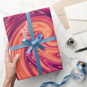 Abstract Galaxy Sunset Orange Wrapping Paper