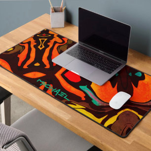 Abstract Gamer Fun Multicolored Modern Desk Mat
