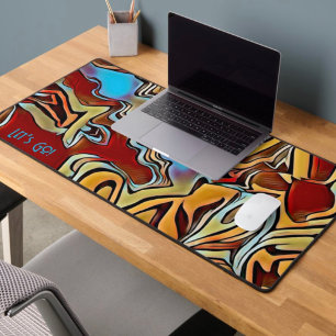 Abstract Gamer Unique Modern Colourful Quote Desk Mat