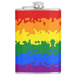 Abstract Gay Pride Flag Hip Flask