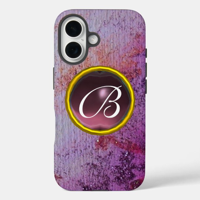 ABSTRACT GEM MONOGRAM purple Case-Mate iPhone Case (Back)