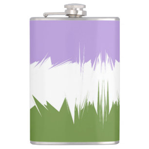 Abstract Genderqueer Pride Flag Hip Flask