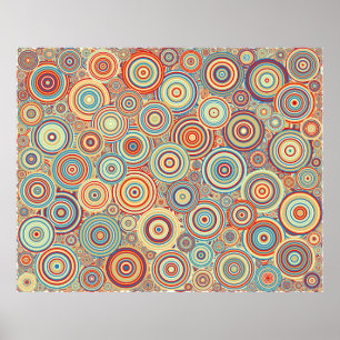 Abstract Generative Art colour distributed circles Poster
