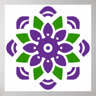 Abstract Geo Mandala Flower Poster