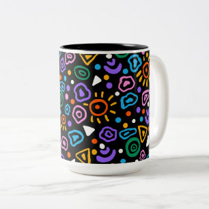 Abstract Geometric Aesthetic Cup Funky Art Tea M