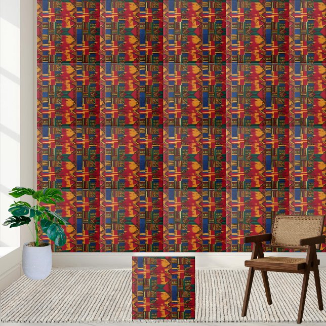 Abstract Geometric African Pattern Tile  (Abstract Geometric African Pattern Tile)