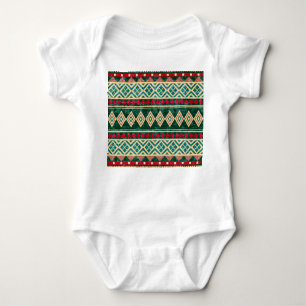 Abstract Geometric African Style Pattern Baby Bodysuit