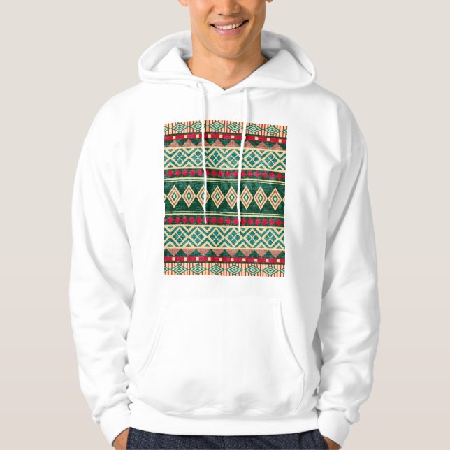 Abstract Geometric African Style Pattern Hoodie (Front)