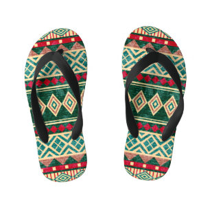 Abstract Geometric African Style Pattern Kid's Jandals