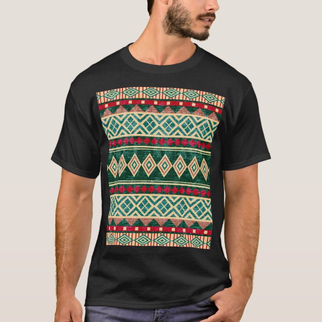 Abstract Geometric African Style Pattern T-Shirt (Front)