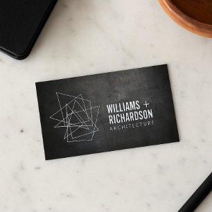 Abstract Geometric Architectural Logo Black Business Card