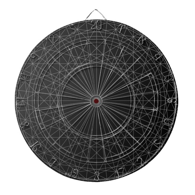 Abstract Geometric art circle black creative gift Dartboard (Front)