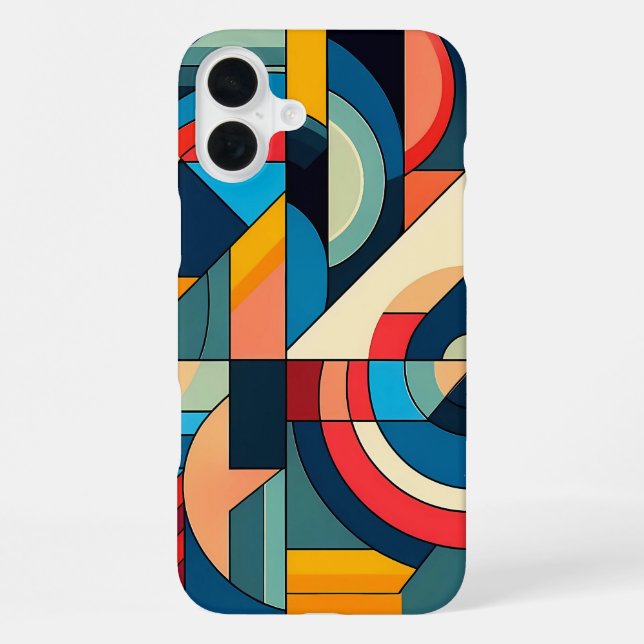 Abstract Geometric Art – Colour Grid Composition iPhone Case (Back)