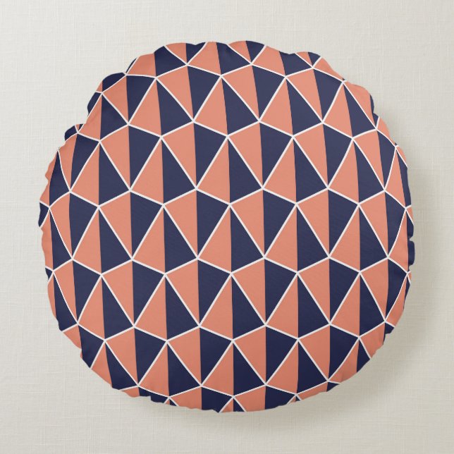 Abstract Geometric: Art Deco Seamless Round Cushion (Front)