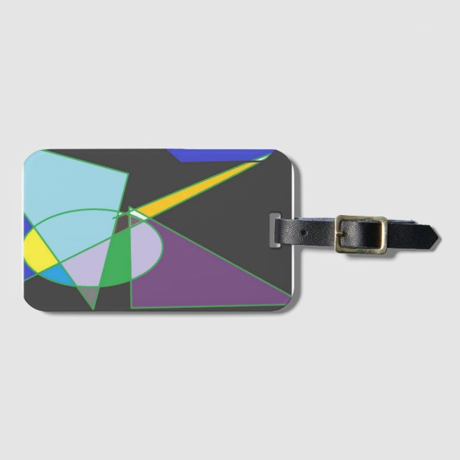 ABSTRACT GEOMETRIC ART LUGGAGE TAG (Front Horizontal)