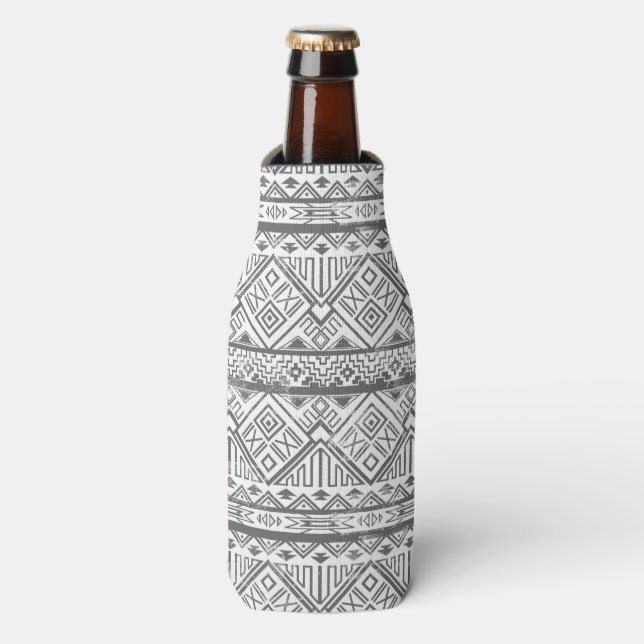 Abstract Geometric Aztec Pattern 2 Bottle Cooler (Bottle Front)