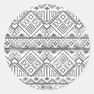 Abstract Geometric Aztec Pattern 2 Classic Round Sticker