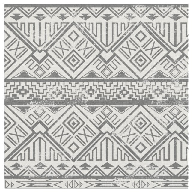 Abstract Geometric Aztec Pattern 2 Fabric (Close Up)