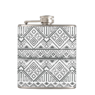 Abstract Geometric Aztec Pattern 2 Hip Flask
