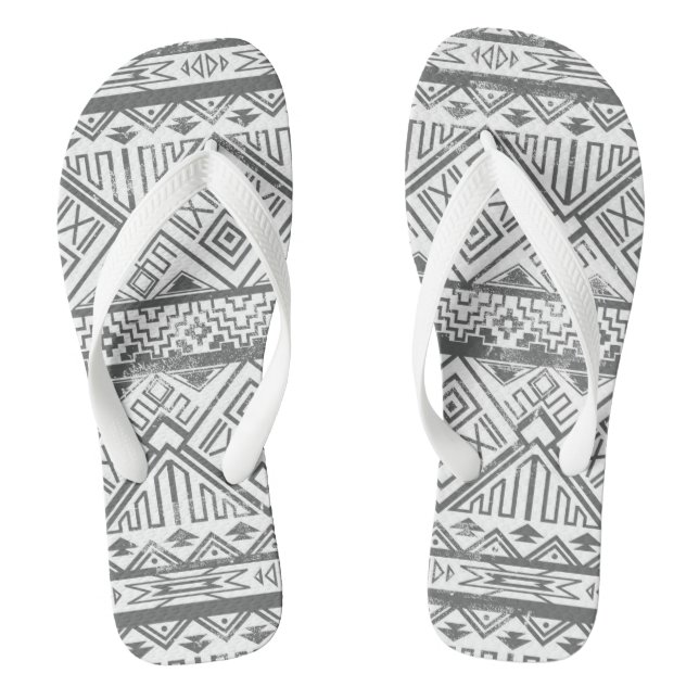 Abstract Geometric Aztec Pattern 2 Jandals (Footbed)