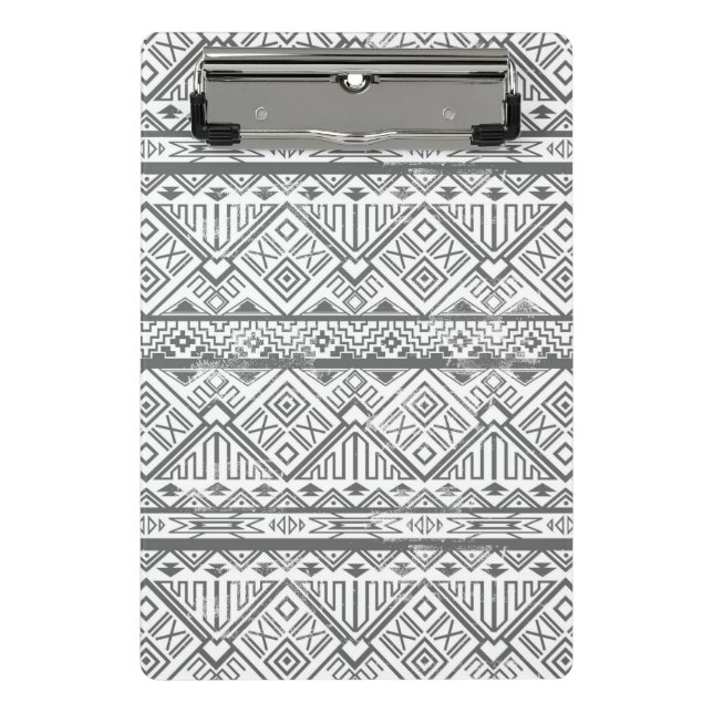 Abstract Geometric Aztec Pattern 2 Mini Clipboard (Front)