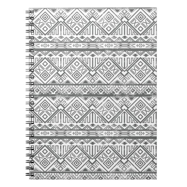 Abstract Geometric Aztec Pattern 2 Spiral Notebook (Front)