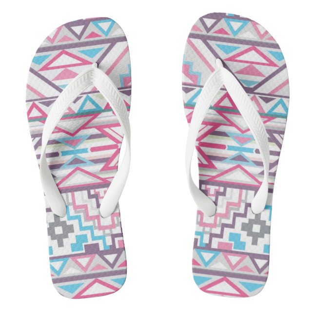 Abstract Geometric Aztec Pattern 3 Jandals (Footbed)