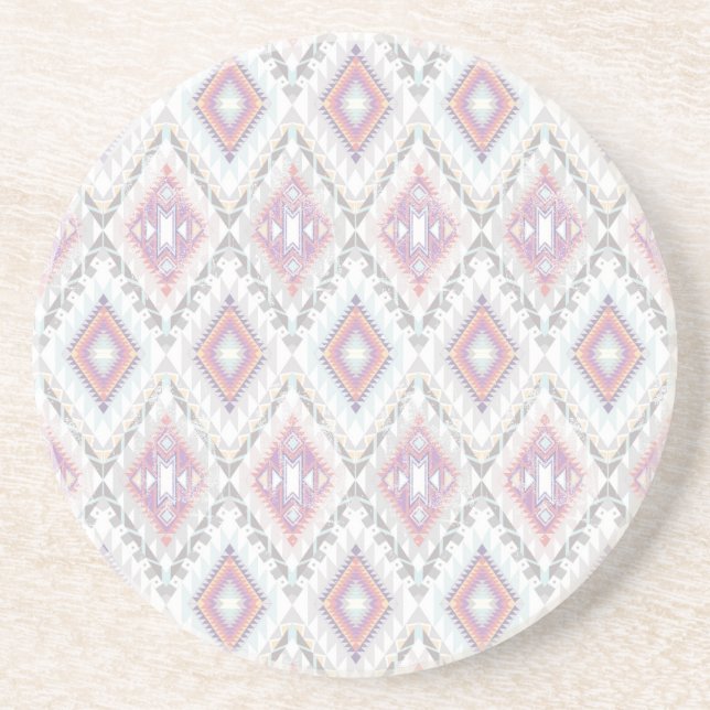 Abstract Geometric Aztec Pattern Coaster (Front)