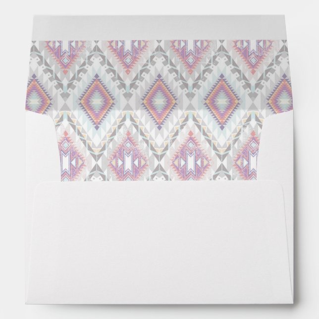 Abstract Geometric Aztec Pattern Envelope (Back (Bottom))