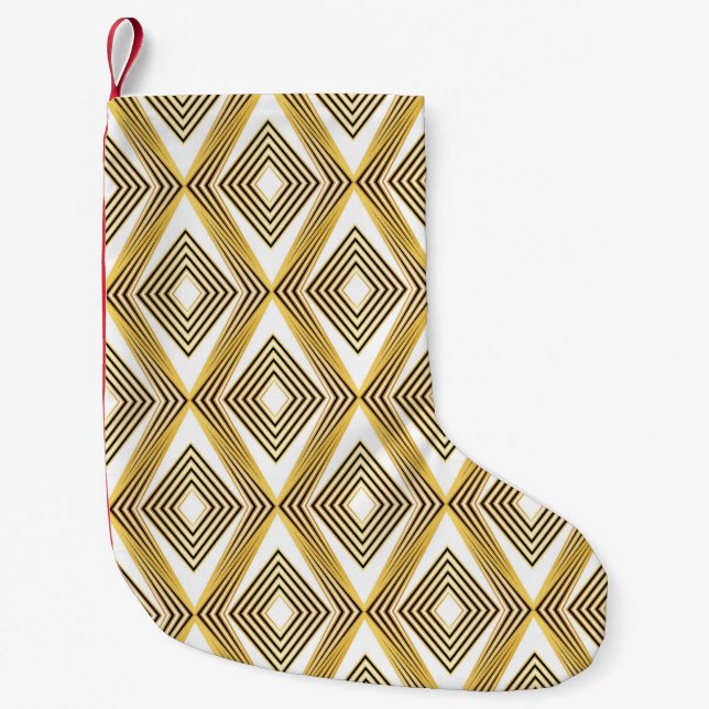 Abstract Geometric Background Art Deco Small Christmas Stocking (Front)