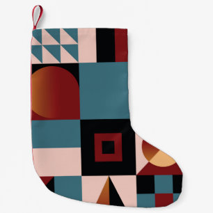 Abstract,  geometric background,  colourful,  spec small christmas stocking