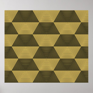 Abstract geometric background. Hexagonal mesh with Poster