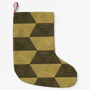 Abstract geometric background. Hexagonal mesh with Small Christmas Stocking