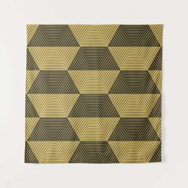 Abstract geometric background. Hexagonal mesh with Tapestry (Front)