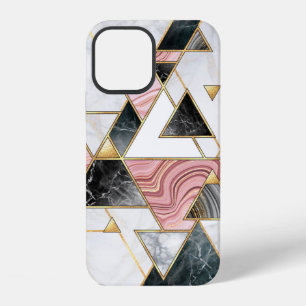 Abstract geometric background. Modern marble mosai iPhone 12 Case