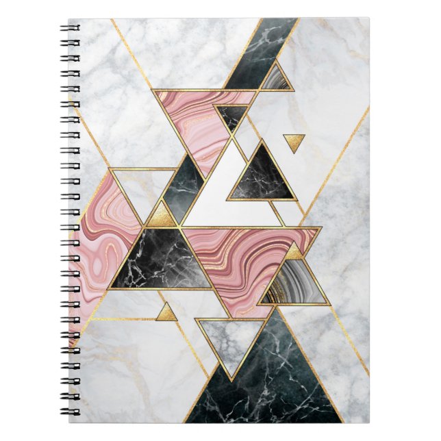 Abstract geometric background. Modern marble mosai Notebook (Front)