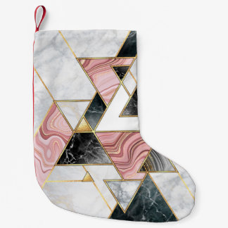 Abstract geometric background. Modern marble mosai Small Christmas Stocking