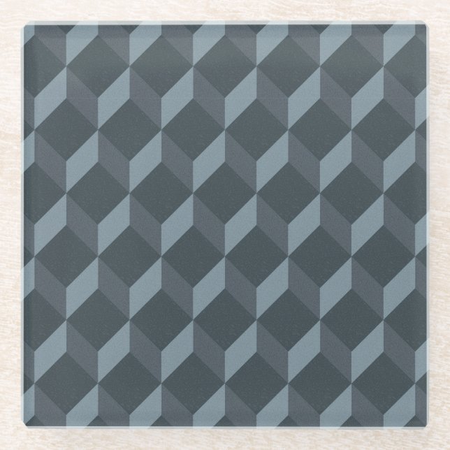 Abstract Geometric Background Pattern Glass Coaster (Front)